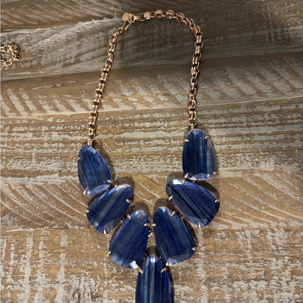 Kendra Scott Blue and Rose Gold Harlow